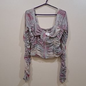 Free People Ruched longsleeve top